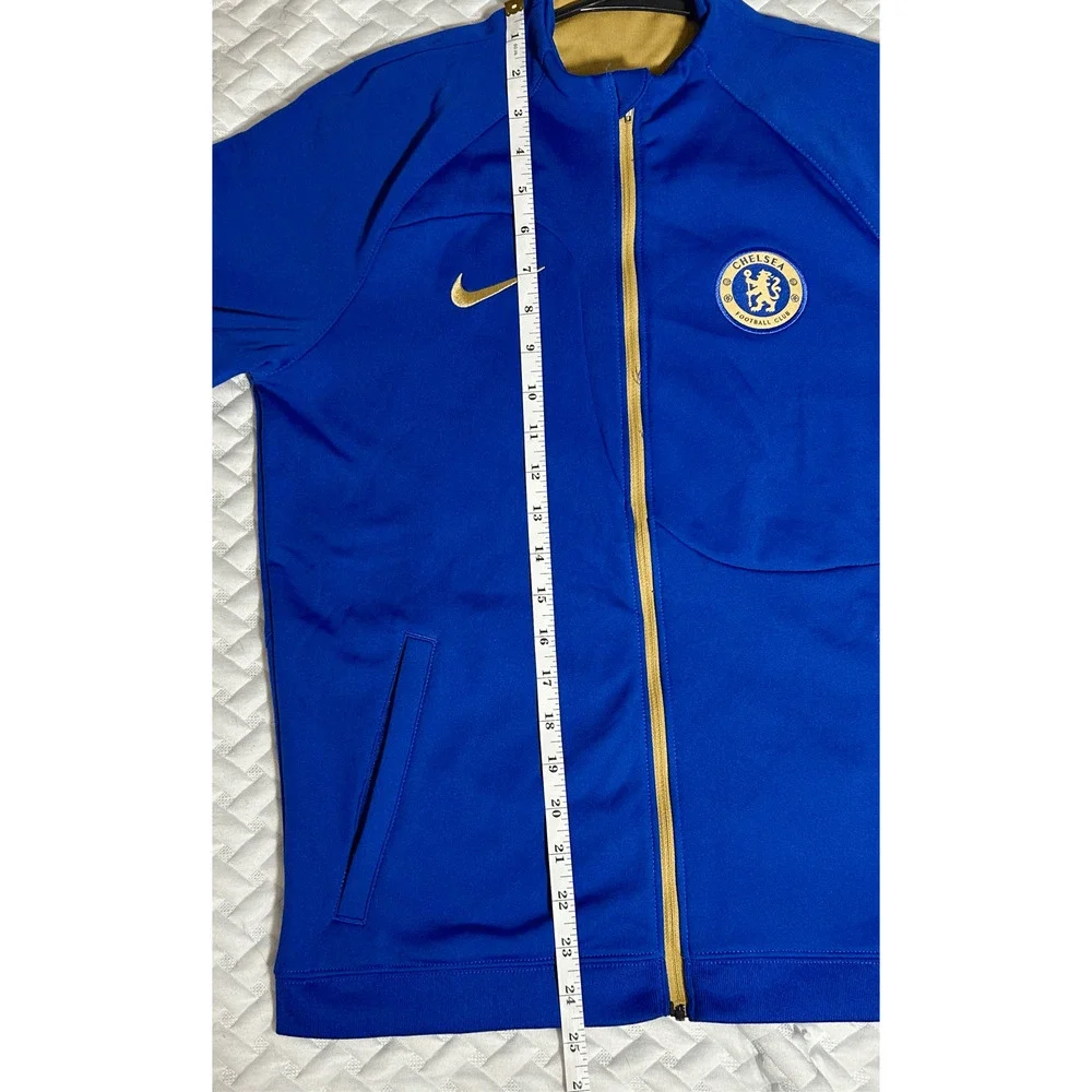 NWT Nike Boys Chelsea EPL Blue Full Zip Slim Fit Pitch Sideline Jacket Sz XL